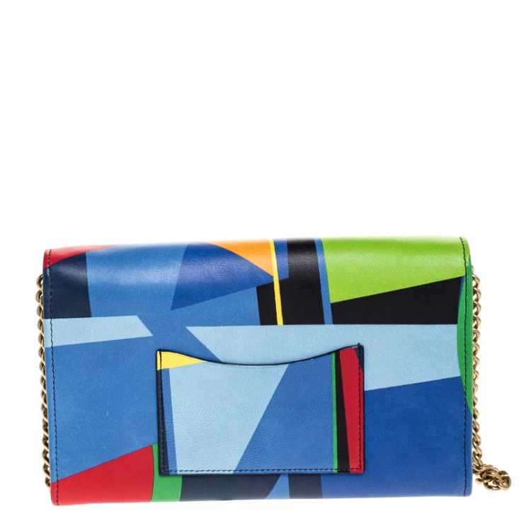 Pre Owned Ralph Lauren Multicolor Leather RL Logo Chain Bag