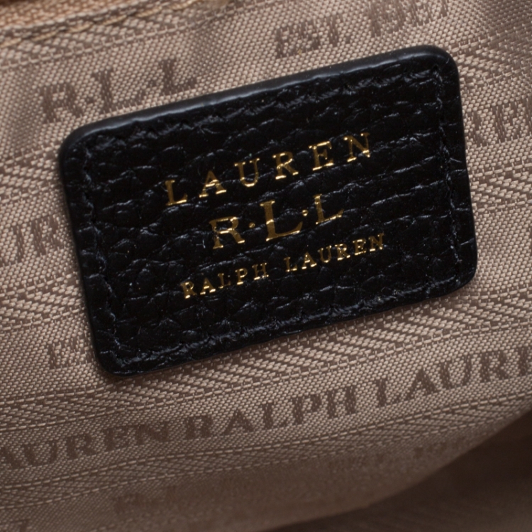 Pre Owned Ralph Lauren Black Leather Crossbody Bag