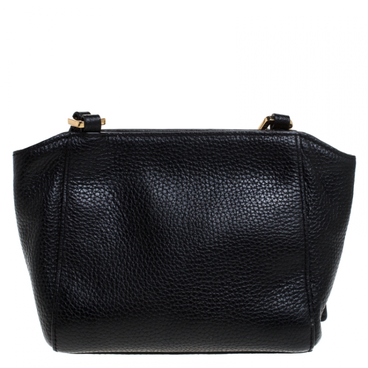 Pre Owned Ralph Lauren Black Leather Crossbody Bag