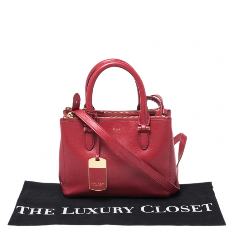 Pre Owned Ralph Lauren Red Leather Tote