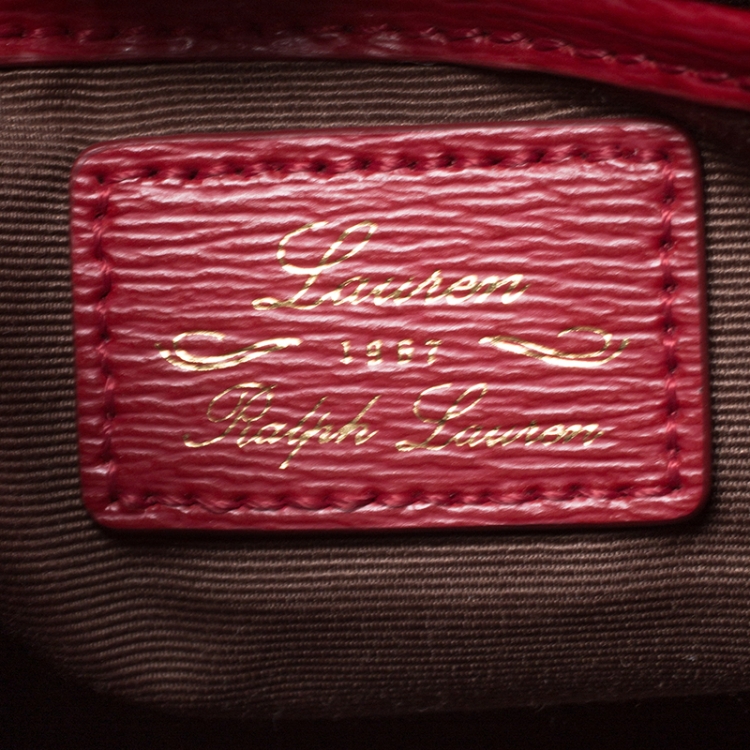 Pre Owned Ralph Lauren Red Leather Tote