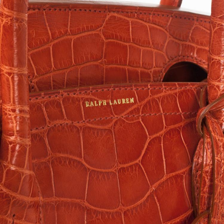 Pre Owned Ralph Lauren Alligator Orange Ricky Bag