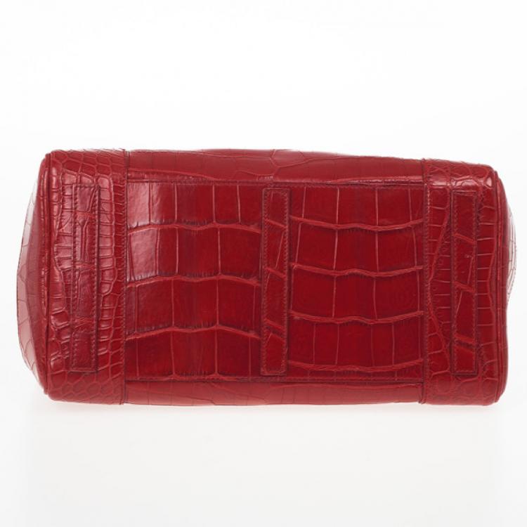 Pre Owned Ralph Lauren Red Crocodile  Ricky Tote