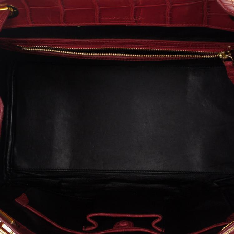 Pre Owned Ralph Lauren Red Crocodile  Ricky Tote