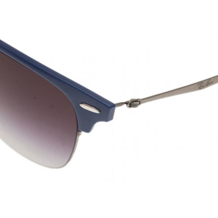 Pre Owned Rayban Blue 8056 Clubmaster Light Ray Sunglasses