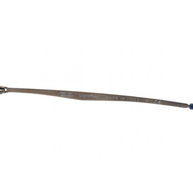 Pre Owned Rayban Blue 8056 Clubmaster Light Ray Sunglasses