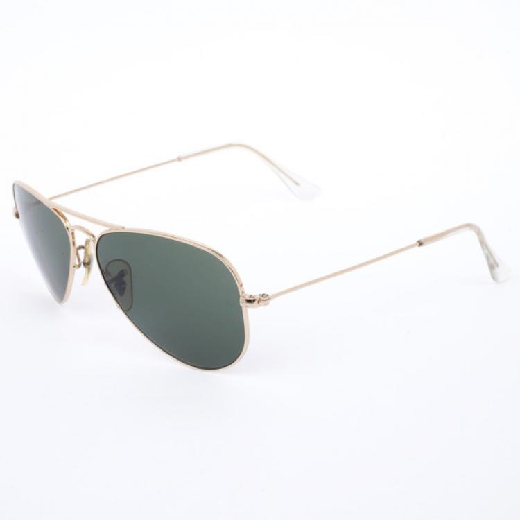 Pre Owned Ray Ban Gold Rimmed Large 42 Aviators