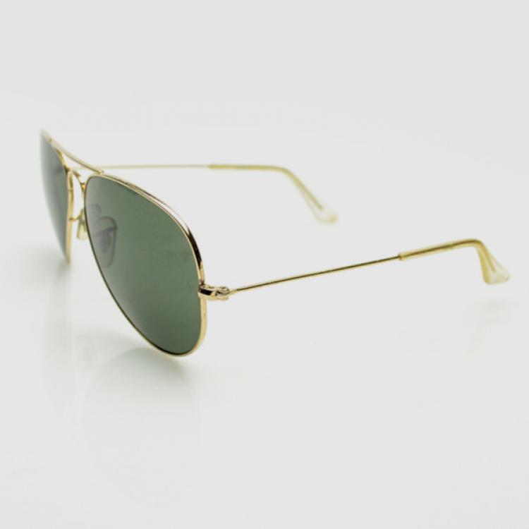 Pre Owned Ray-Ban Large Gold Rimmed Large 58 Aviators