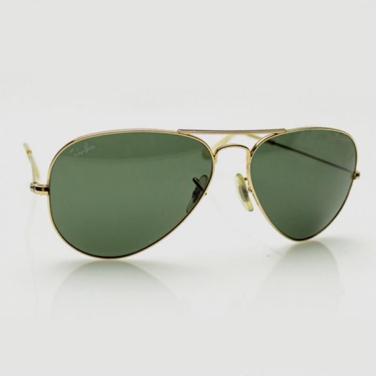 Pre Owned Ray-Ban Large Gold Rimmed Large 58 Aviators