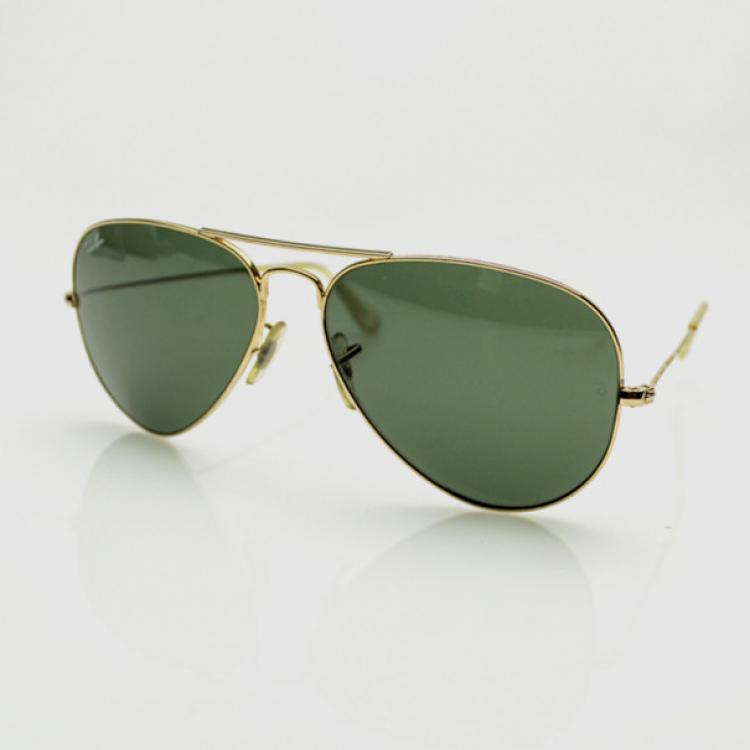 Pre Owned Ray-Ban Large Gold Rimmed Large 58 Aviators