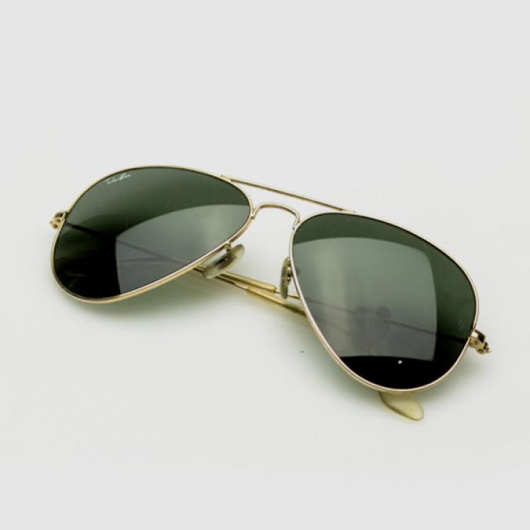 Pre Owned Ray-Ban Large Gold Rimmed Large 58 Aviators