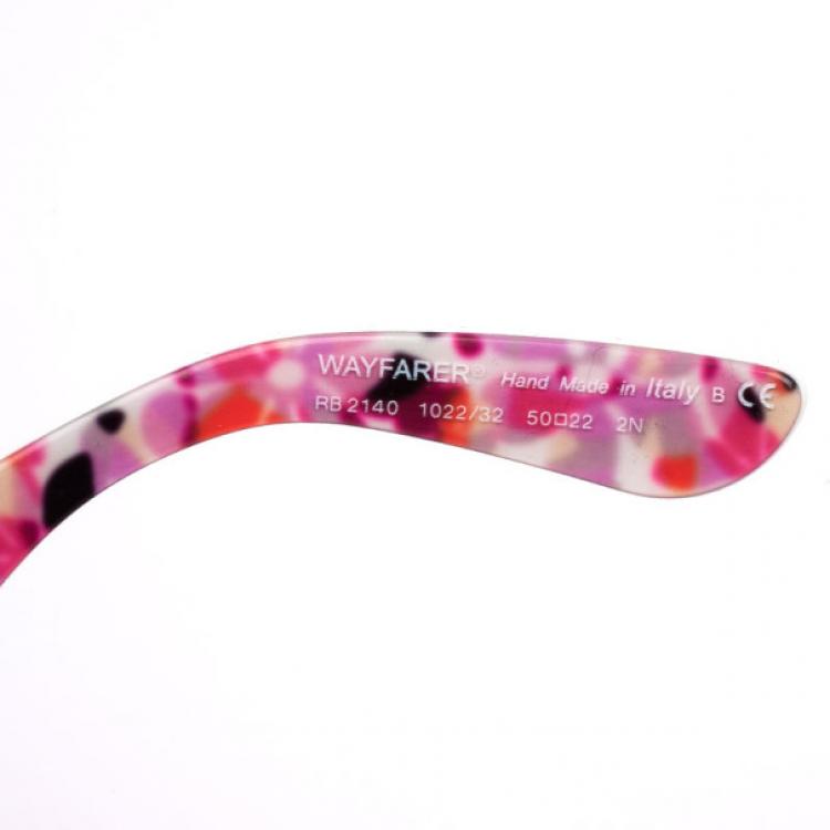 Pre Owned Ray-Ban White Rare Print Womens Wayfarers