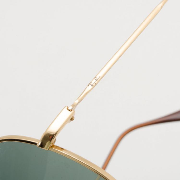 Pre Owned Ray-Ban Gold Rimmed RB 3267 69 Aviators