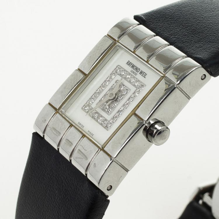 Pre Owned Raymond Weil Tema Stainless Steel Quartz Womens Wristwatch 20 MM