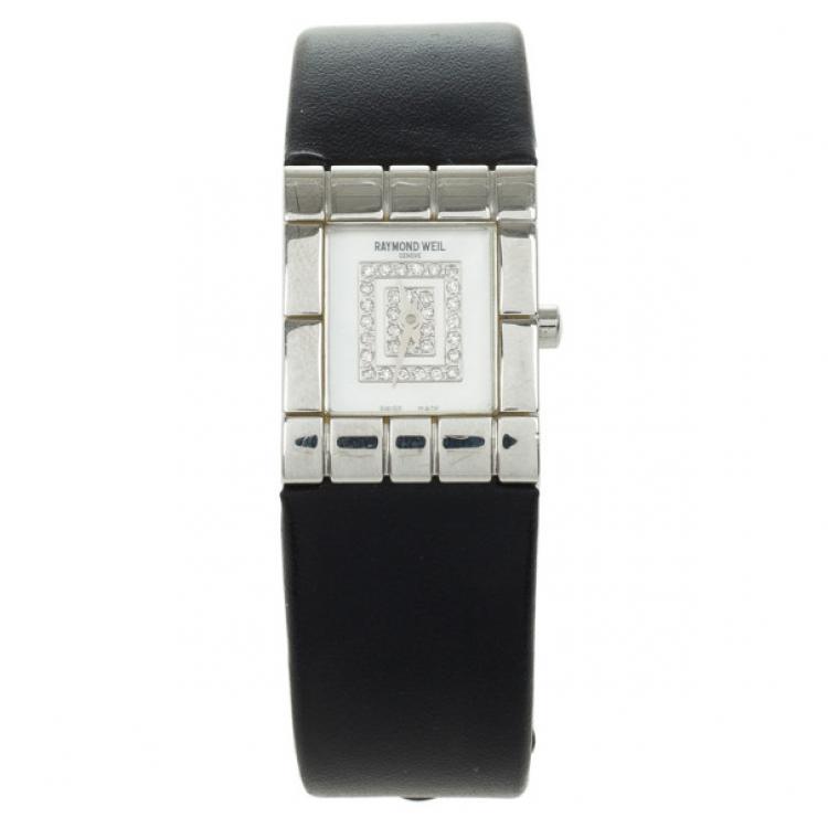 Pre Owned Raymond Weil Tema Stainless Steel Quartz Womens Wristwatch 20 MM