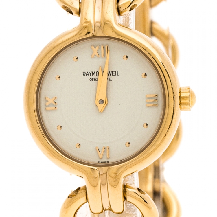 Pre Owned Raymond Weil White Gold Plated 9828 Women's Wristwatch 22MM