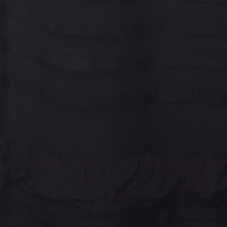 Pre Owned Red Valentino Black Tulle Tiered Ribbon Detailed Skirt L