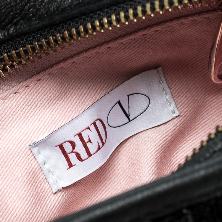 Pre Owned RED Valentino Black Ruffle Sequins Shoulder Bag