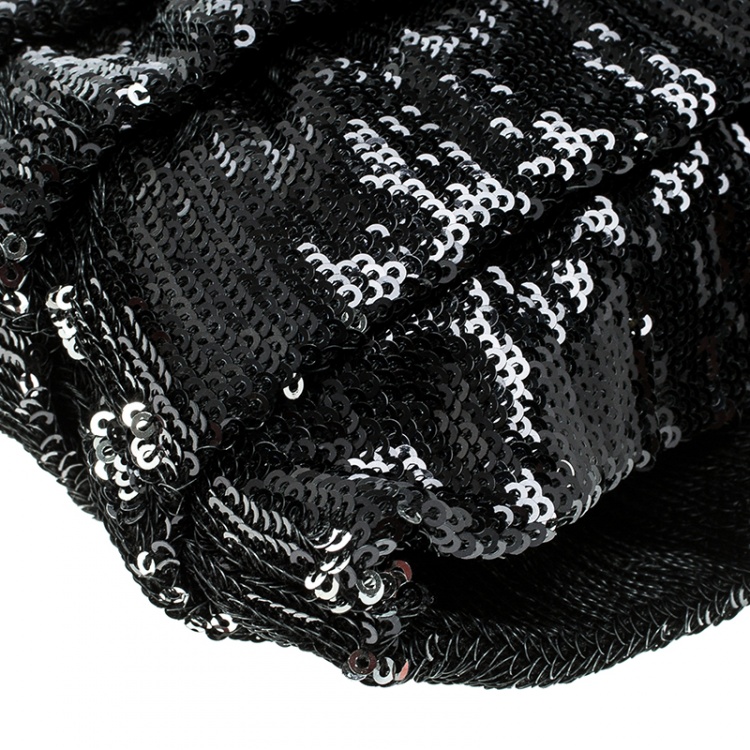 Pre Owned RED Valentino Black Ruffle Sequins Shoulder Bag