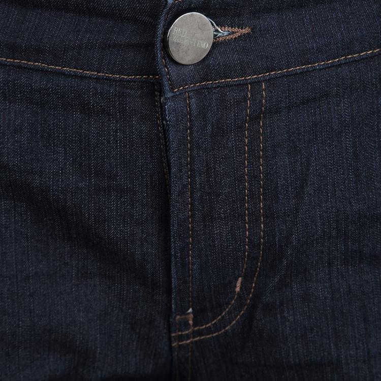 Pre Owned Red Valentino Indigo Dark Wash Denim Straight Fit Jeans L
