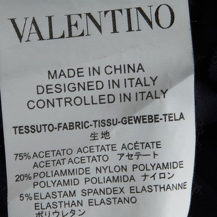Pre Owned Red Valentino Navy Blue Contrast Cutout Sleeve Detail Top M