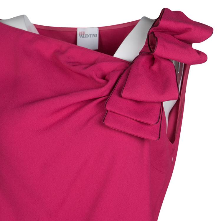 Pre Owned Red Valentino Pink Bow Detail Sleeveless Top M