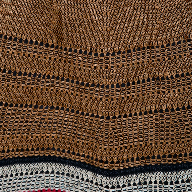 Pre Owned RED Valentino Multicolor Raffia Effect Midi Skirt M