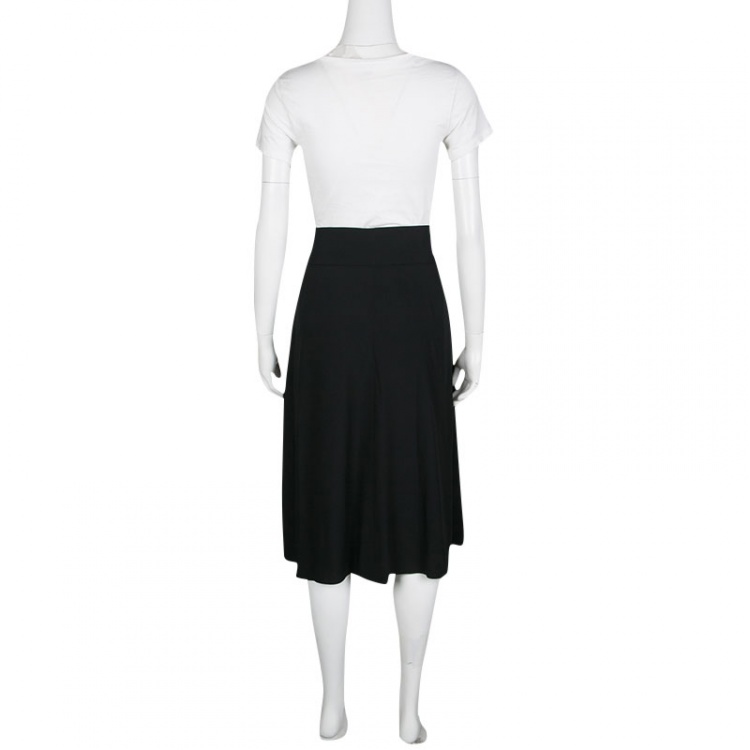Pre Owned RED Valentino Black Side Button Detail Wrap Midi Skirt M