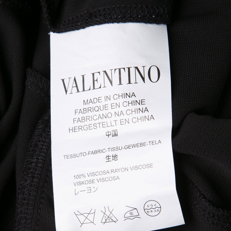 Pre Owned RED Valentino Black Ruffle Detail Long Sleeve Wrap Top M