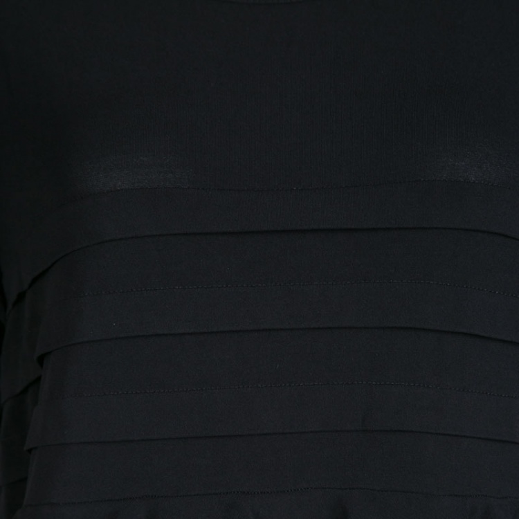 مملوكة مسبقًا RED Valentino Black Ruffle Detail Top S