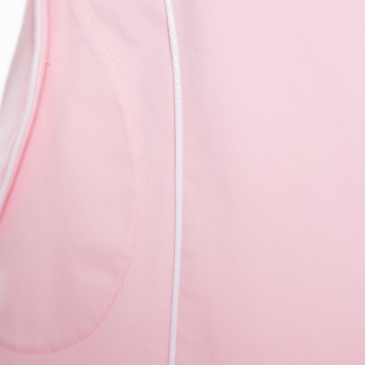 Pre Owned RED Valentino Pink Cotton Contrast Piping Bow Detail Sleeveless Dress M