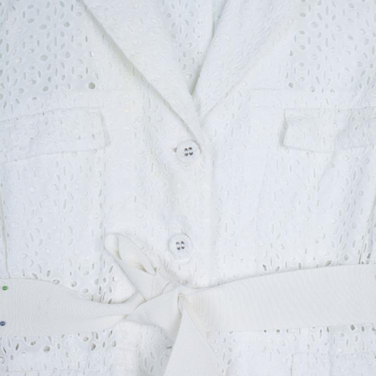 Pre Owned RED Valentino White Eyelet Jacket M