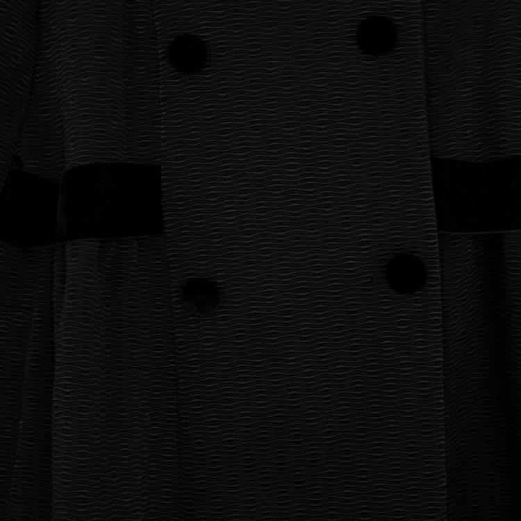 Pre Owned RED Valentino Velvet Trimming Black Coat L