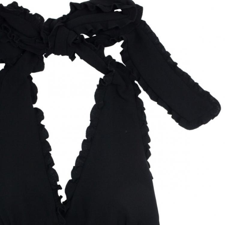 Pre Owned RED Valentino Frill Black Dress M