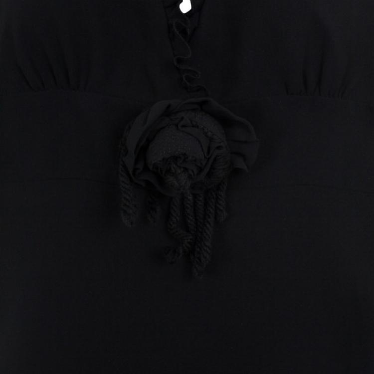 Pre Owned RED Valentino Frill Black Dress M