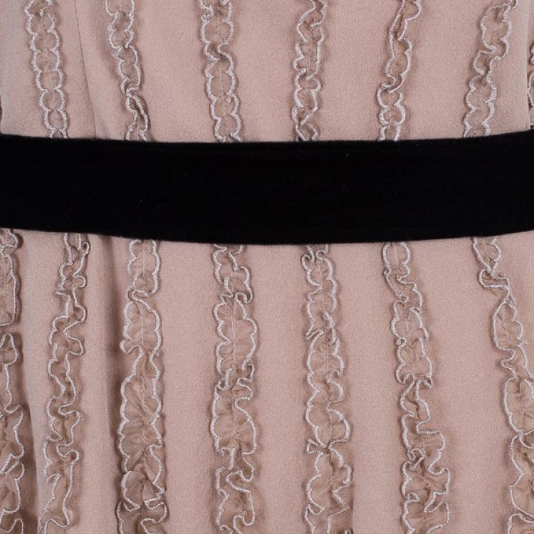 Pre Owned RED Valentino Beige Ruffle Tulle Dress L