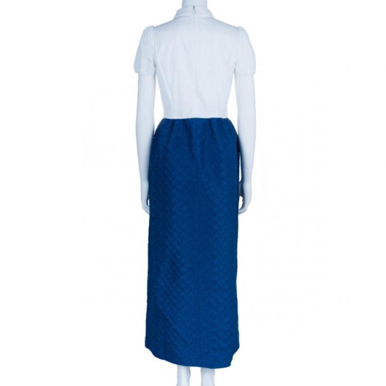 Pre Owned RED Valentino Colorblock Textured Maxi Dress M