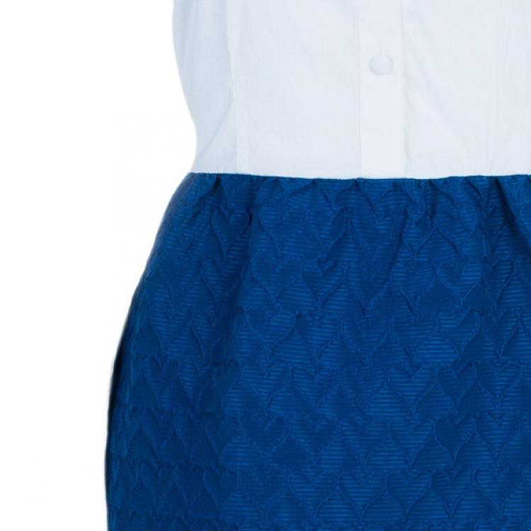 Pre Owned RED Valentino Colorblock Textured Maxi Dress M