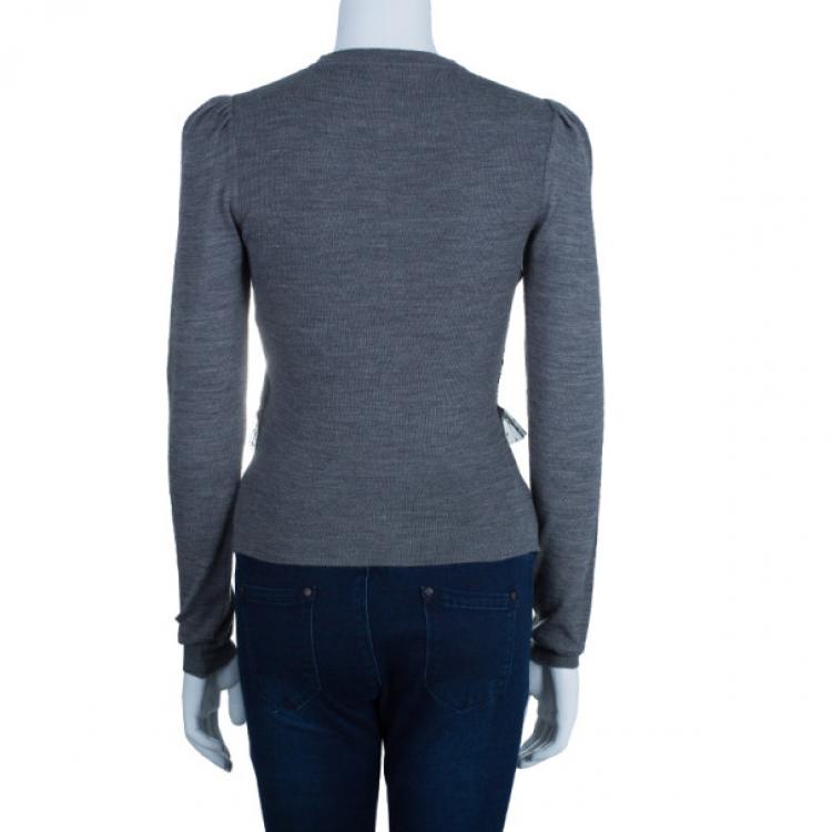 Pre Owned RED Valentino Wool Lace Paneled Cardigan M