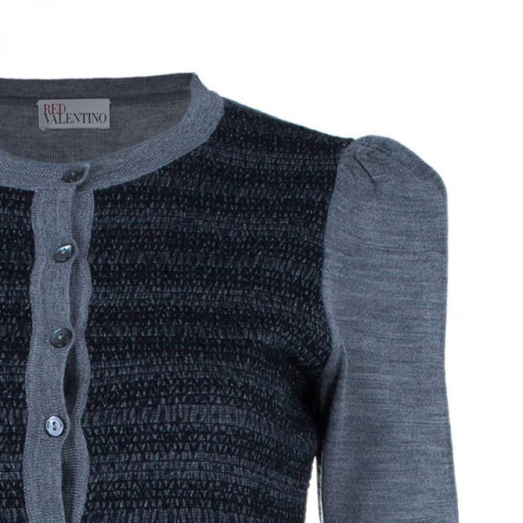 Pre Owned RED Valentino Wool Lace Paneled Cardigan M