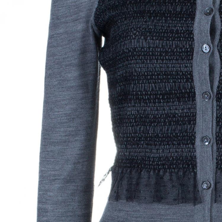 Pre Owned RED Valentino Wool Lace Paneled Cardigan M