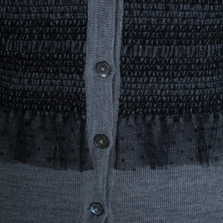 Pre Owned RED Valentino Wool Lace Paneled Cardigan M