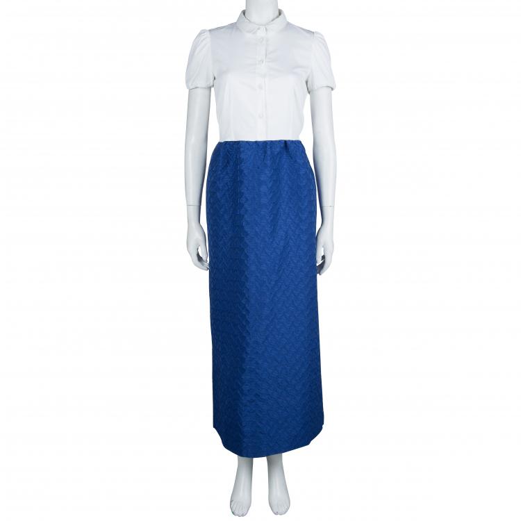 Pre Owned RED Valentino Colorblock Textured Maxi Dress M