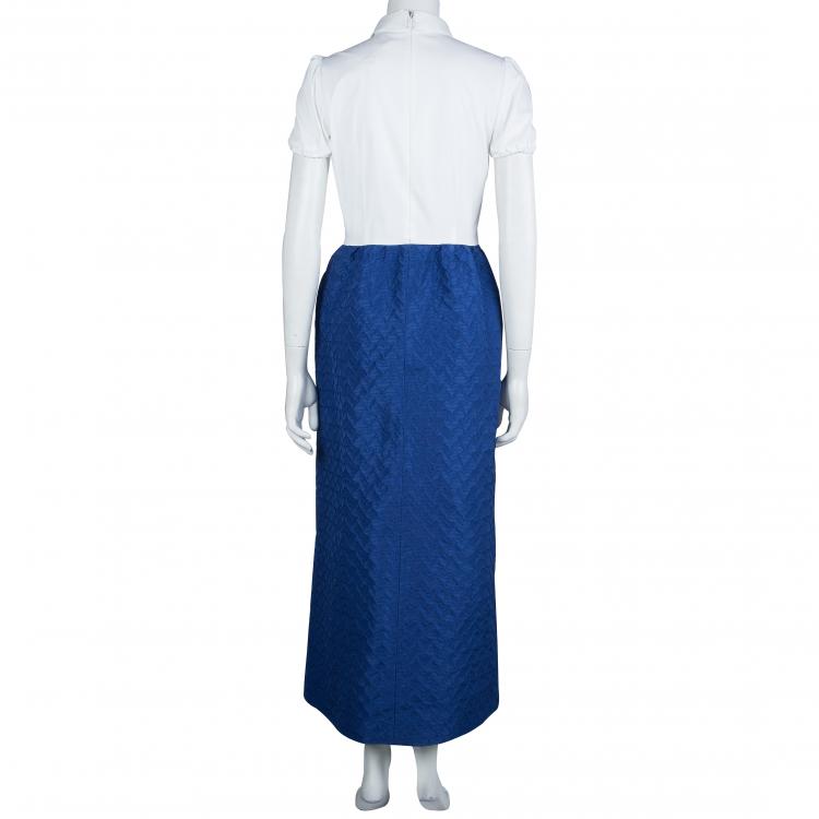 Pre Owned RED Valentino Colorblock Textured Maxi Dress M