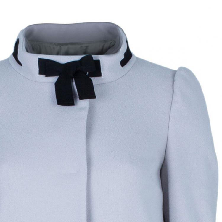 Pre Owned RED Valentino Grey Bow Detail Coat S