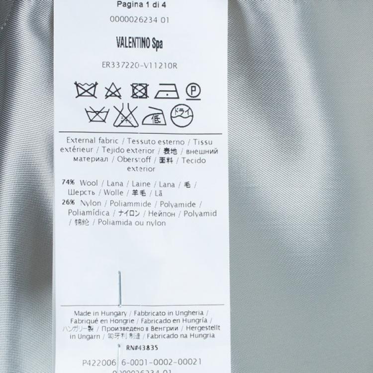 Pre Owned RED Valentino Grey Bow Detail Coat S