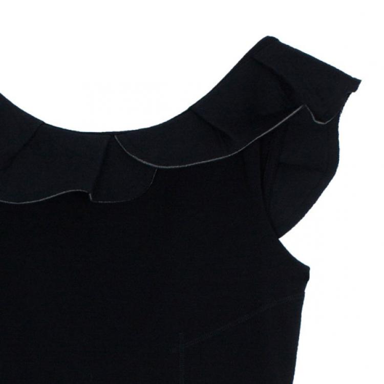 Pre Owned RED Valentino Black Ruffle Sheath Dress M