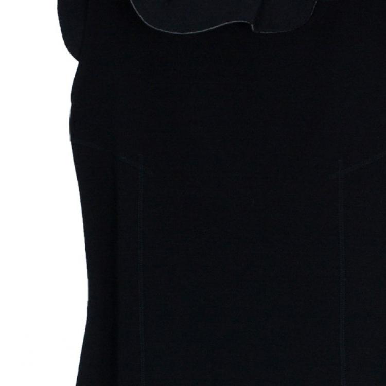 Pre Owned RED Valentino Black Ruffle Sheath Dress M