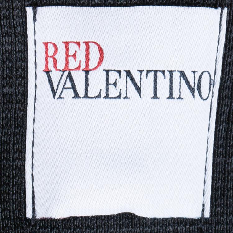 Pre Owned RED Valentino Black Ruffle Sheath Dress M