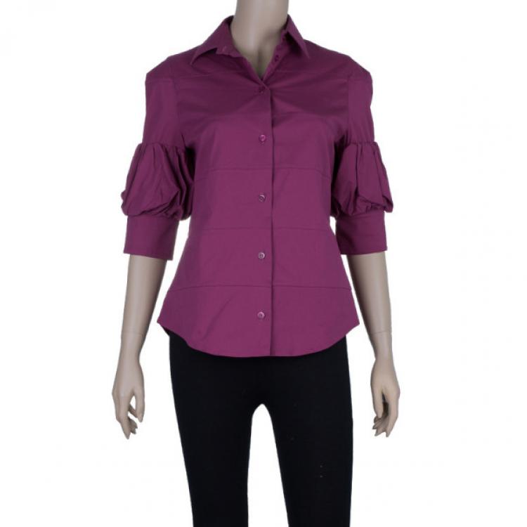 Pre Owned Red Valentino Fuschia Short Sleeve Shirt M